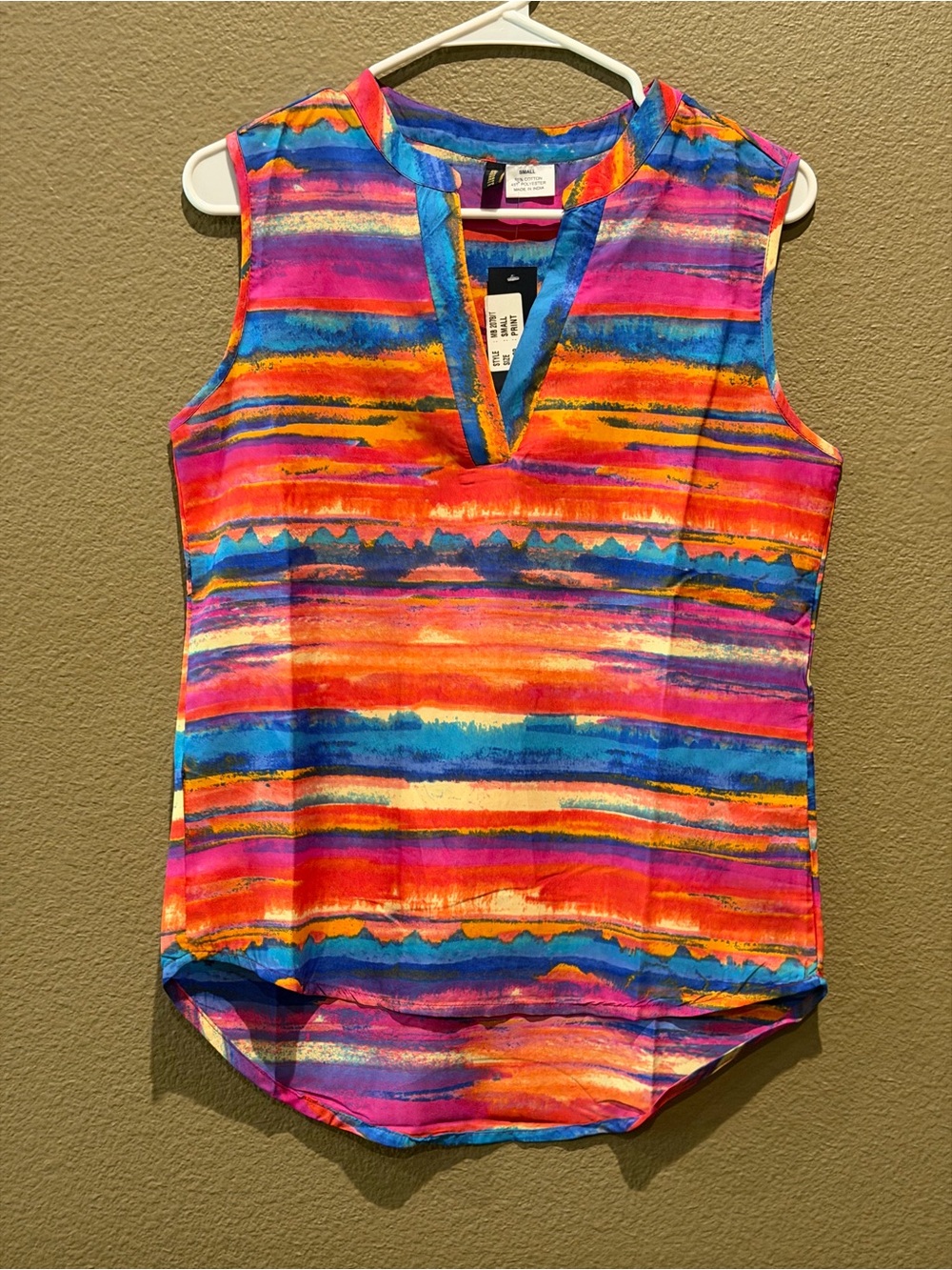 Multicolor Striped V-Notch Sleeveless Camisole